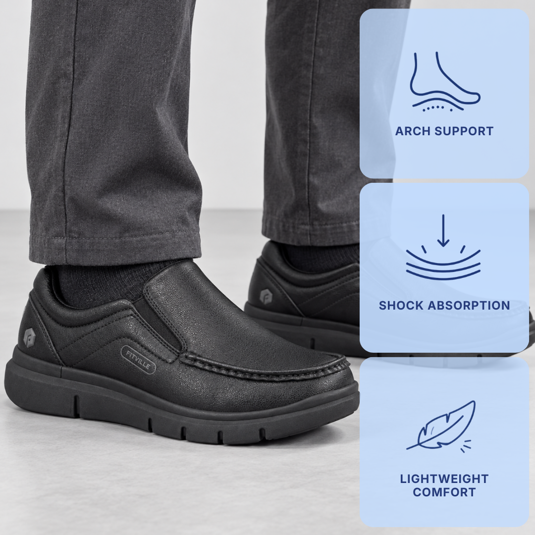 Orthopedic Shoes Vegan Leather Wide Width Slip-On