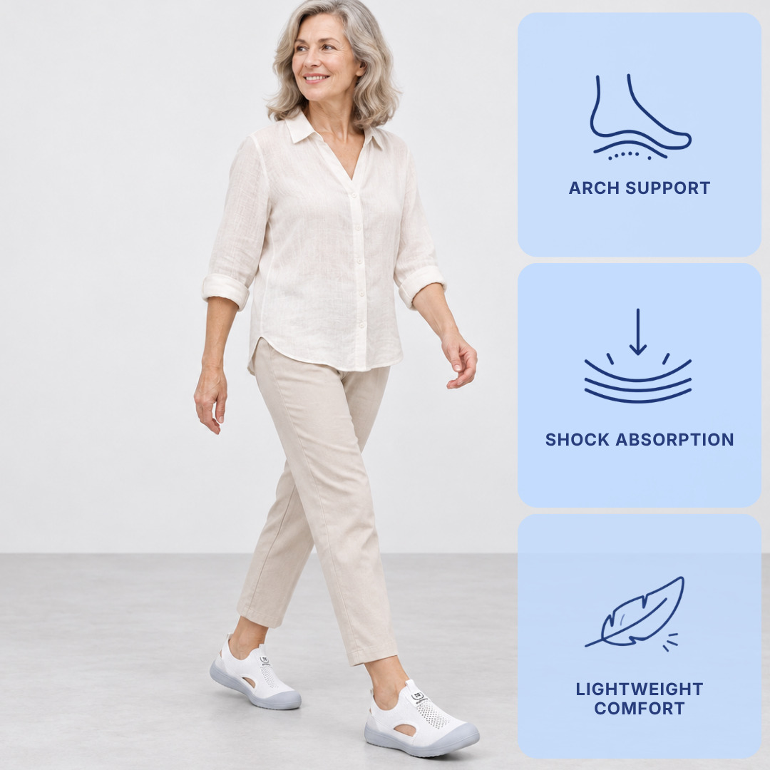 Women's White Hollow Slip-On Sneakers with Breathable Mesh Upper