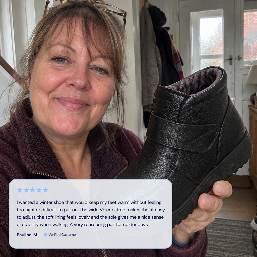Women's Black Genuine Leather Plush-Lined Wedge Ankle Boots