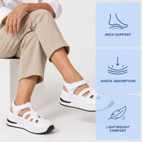 Women's White Hollow Out Platform Wedge Sandals