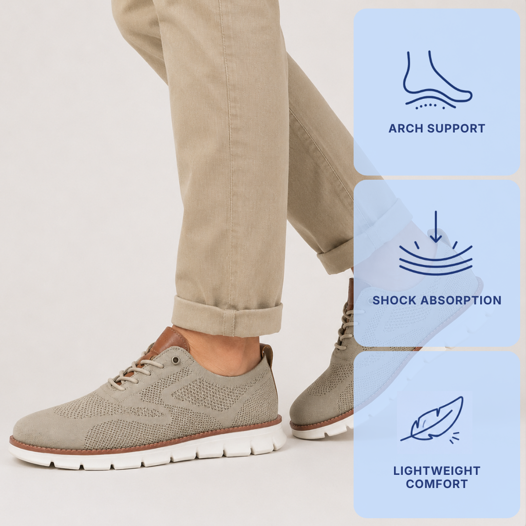 Men's Blue Mesh Lace-Up Casual Sneakers