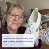 Women's White Hollow Slip-On Sneakers with Breathable Mesh Upper
