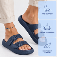 EVA Double Buckle Platform Slides