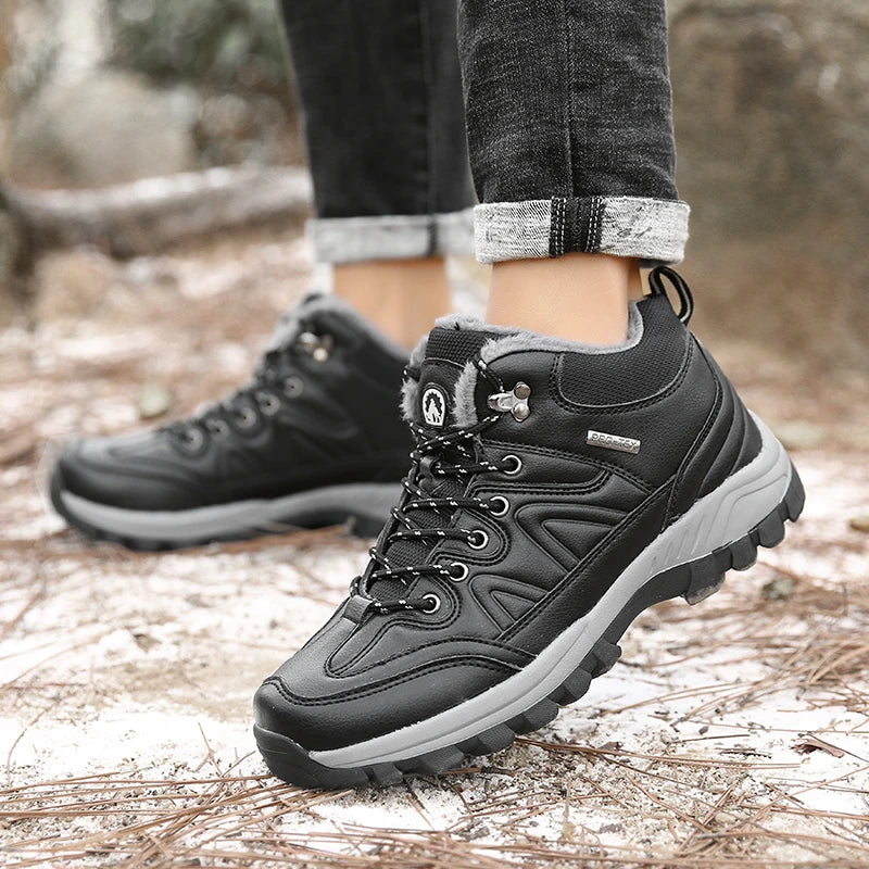 Orthopedic Shoes Split Leather Plush Lined Waterproof