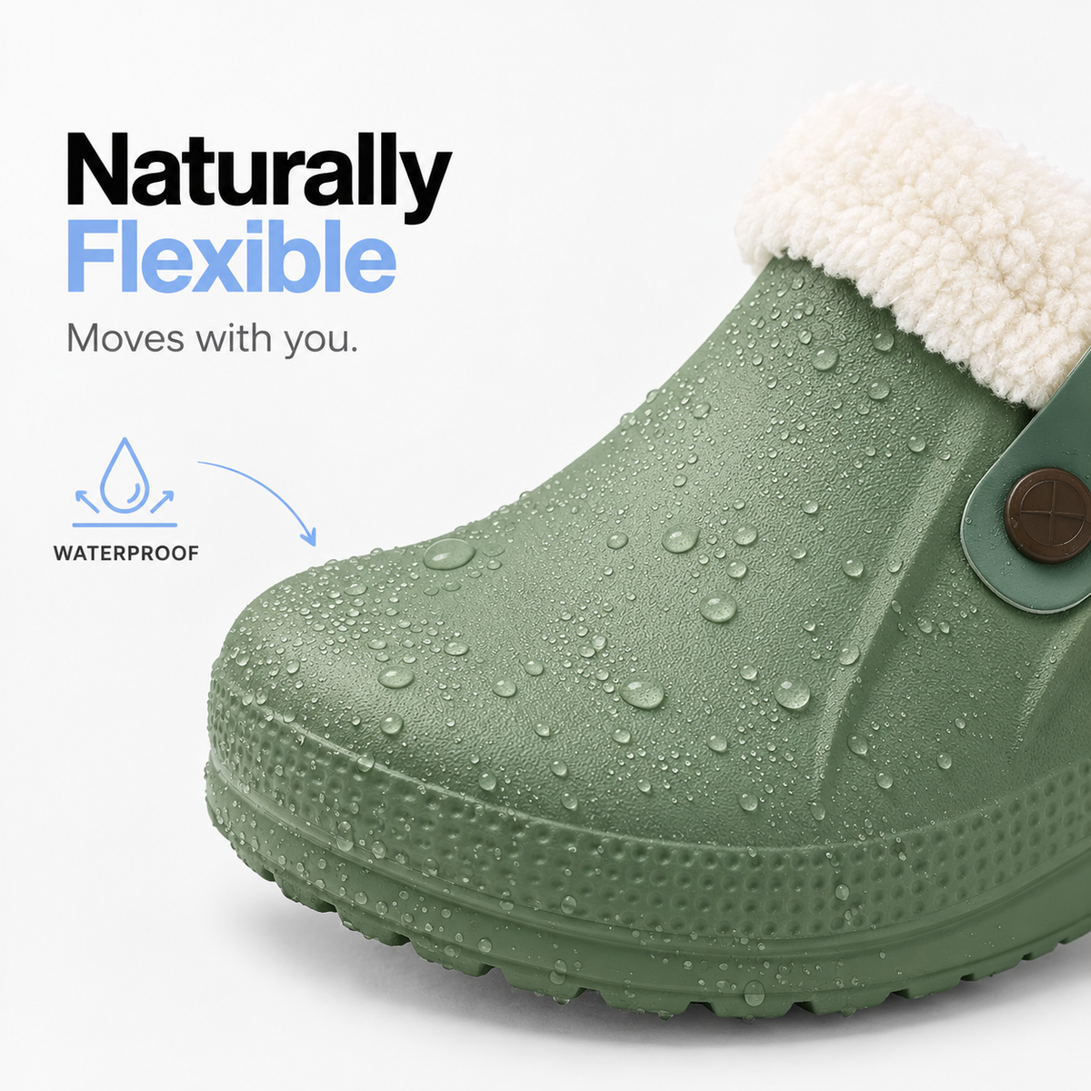Women's Fur Lined Waterproof Clogs for Indoor and Outdoor Use
