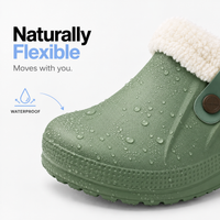 Women's Fur Lined Waterproof Clogs for Indoor and Outdoor Use