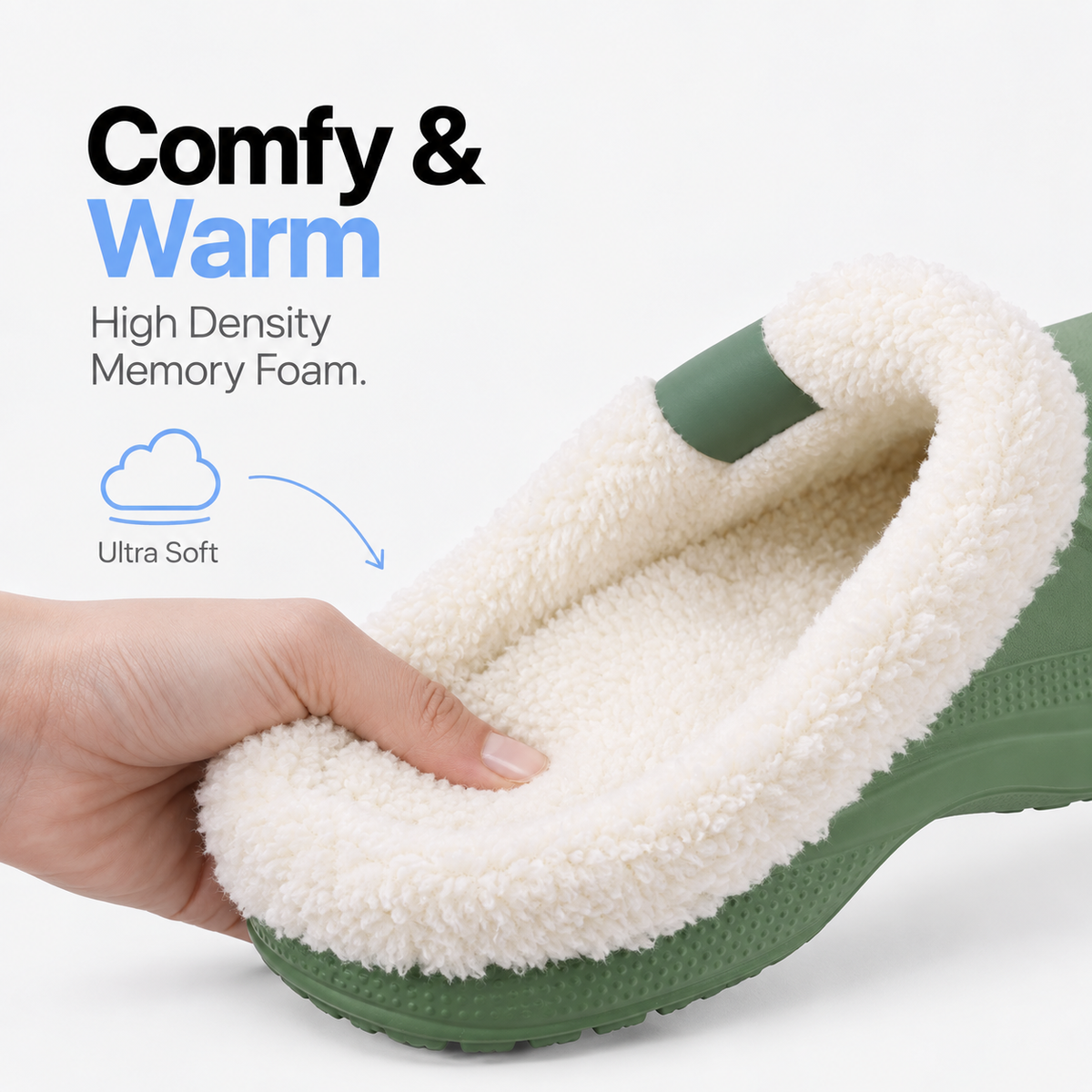 Women's Fur Lined Waterproof Clogs for Indoor and Outdoor Use