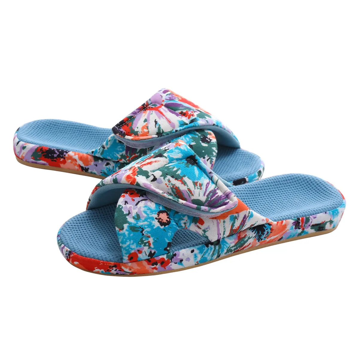 Orthopedic House Shoes Open Toe Floral Print