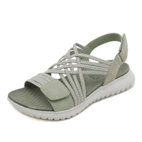 Women's Green Open-Toe Wedge Platform Sandals
