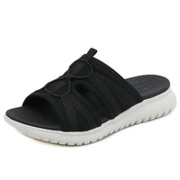 Women's Grey Mesh Platform Slide Sandals