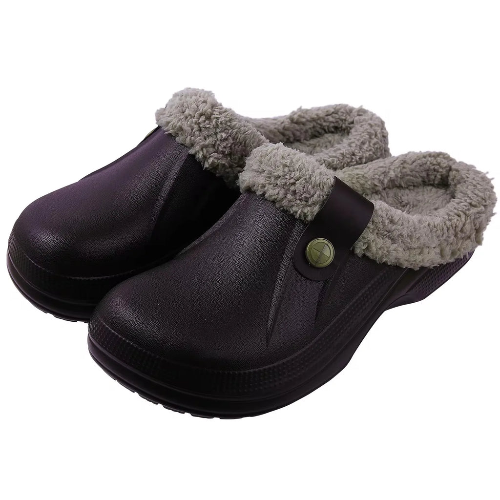 Women's Fur Lined Waterproof Clogs for Indoor and Outdoor Use