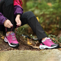 Women's Waterproof Platform Lace-Up Sneakers with Air Cushion Sole