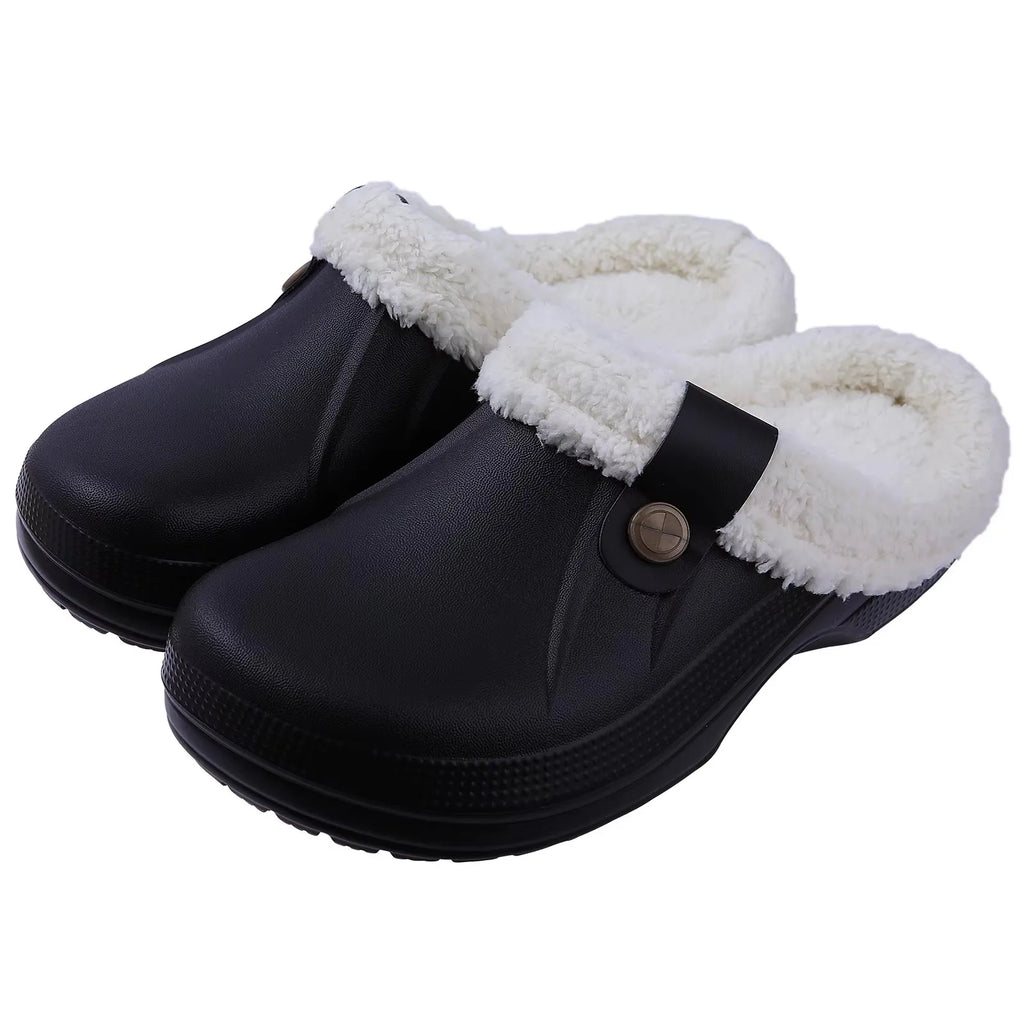 Women's Fur Lined Waterproof Clogs for Indoor and Outdoor Use