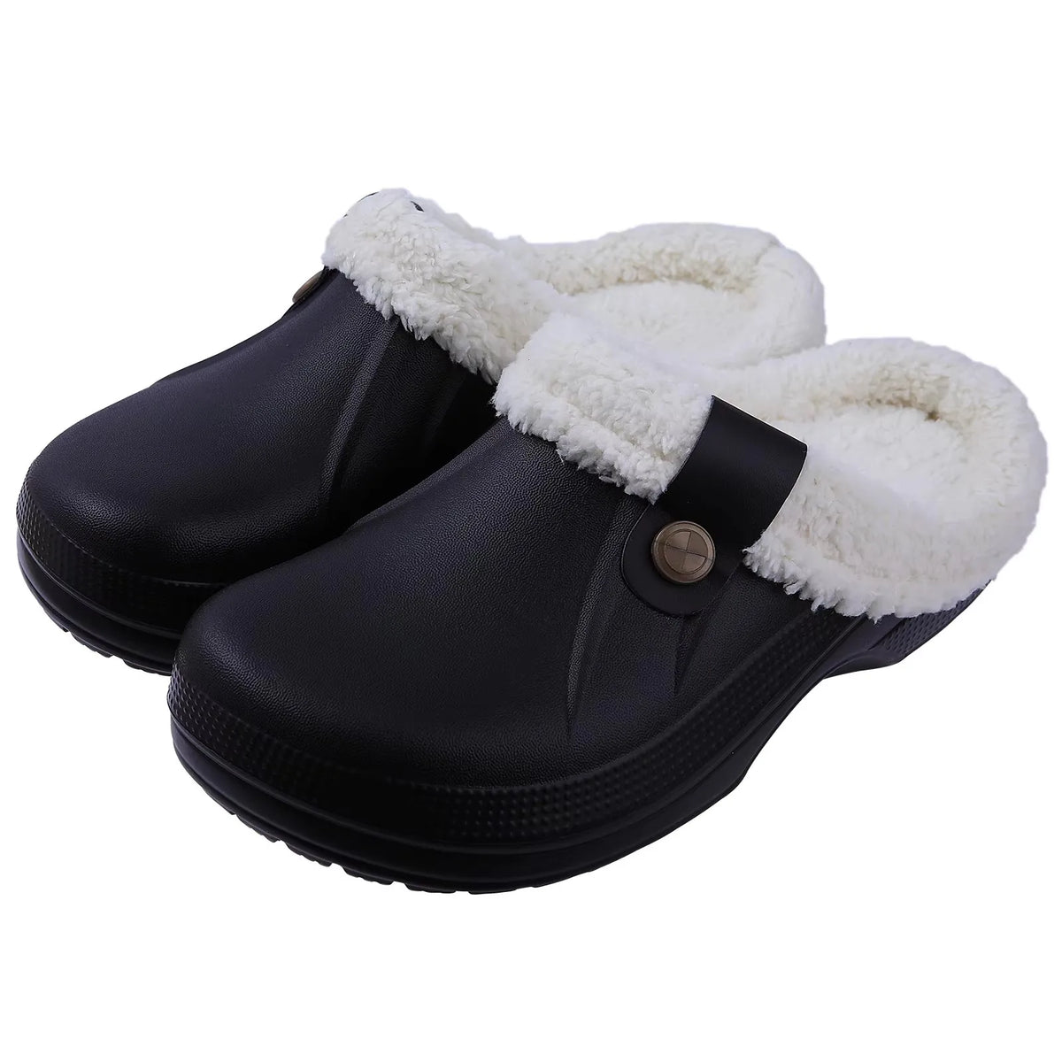 Women's Fur Lined Waterproof Clogs for Indoor and Outdoor Use