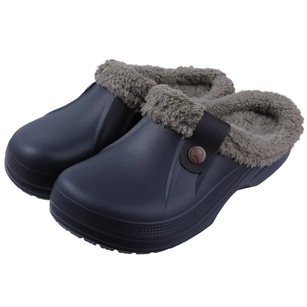 Women's Fur Lined Waterproof Clogs for Indoor and Outdoor Use