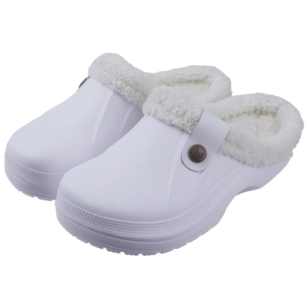 Women's Fur Lined Waterproof Clogs for Indoor and Outdoor Use