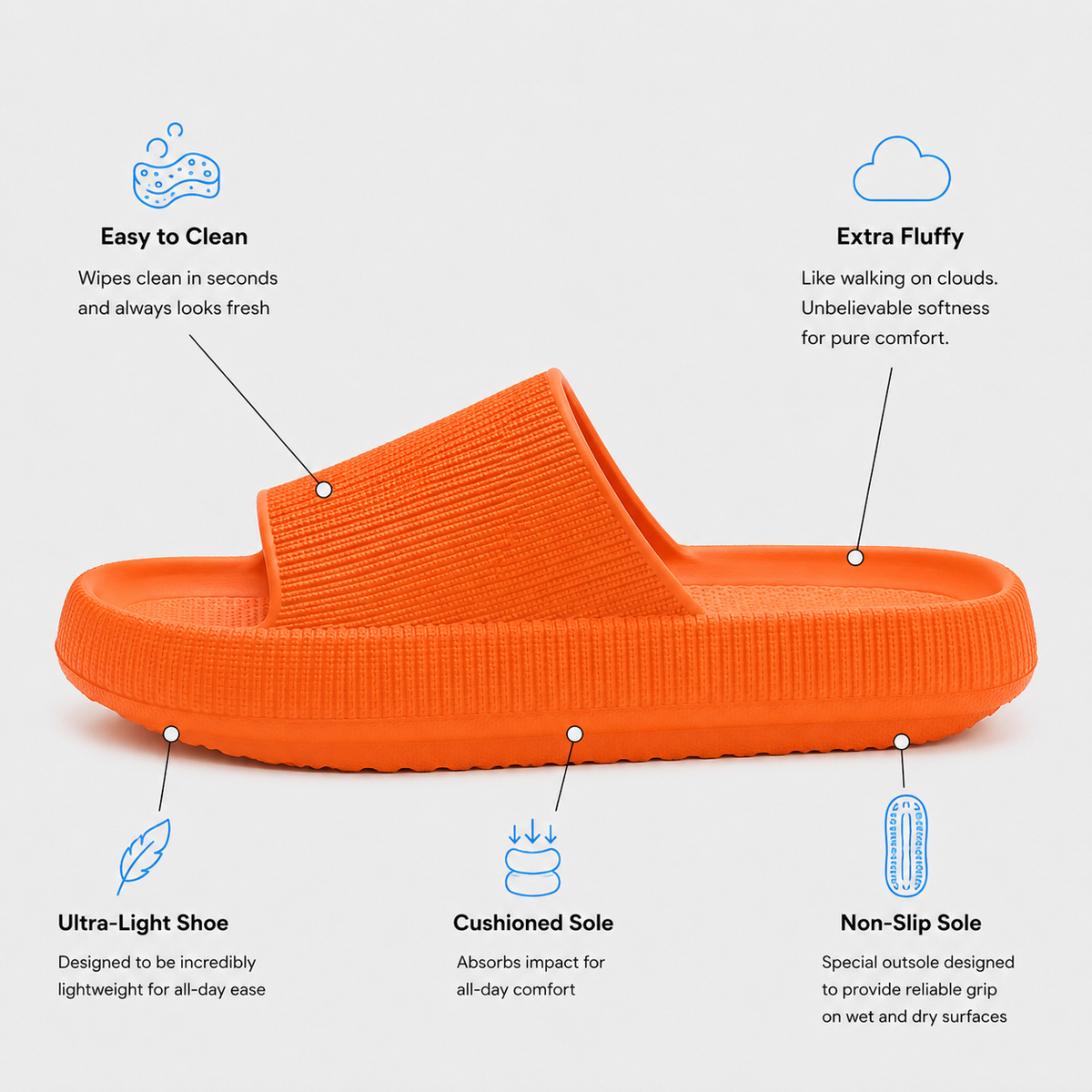 EVA Pillow Slides with Soft Cushioned Sole