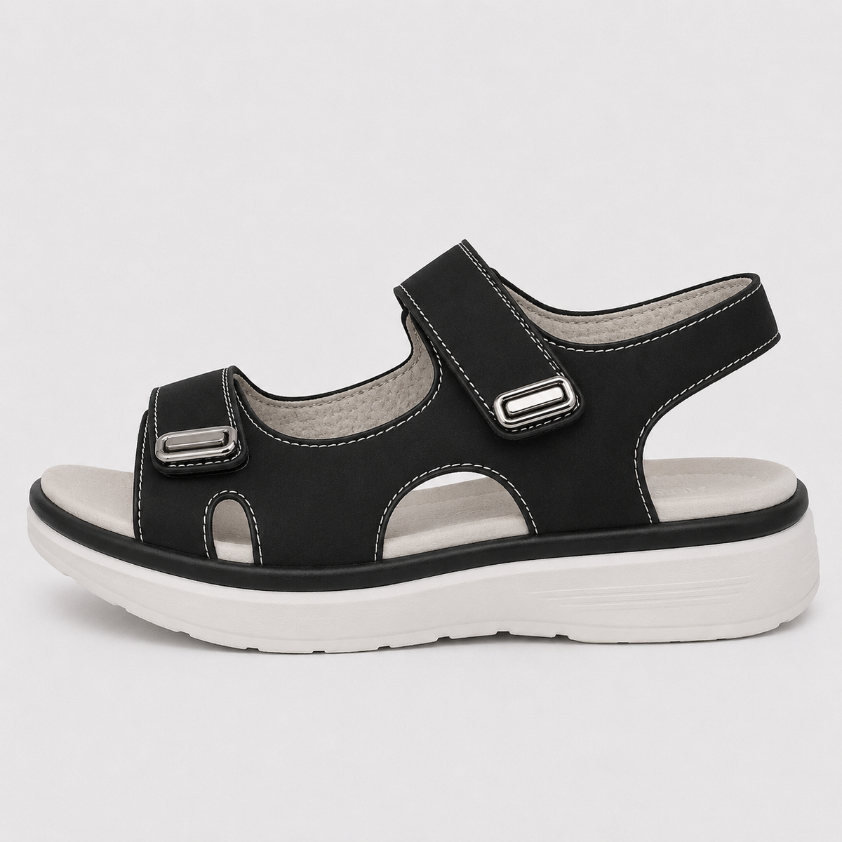 Women's Navy Blue Platform Sports Sandals with Adjustable Back Strap