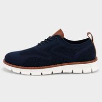 Men's Blue Mesh Lace-Up Casual Sneakers
