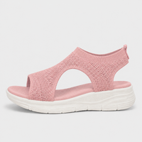 Women's Knitted Mesh Wedge Sandals, Slip-On Open Toe
