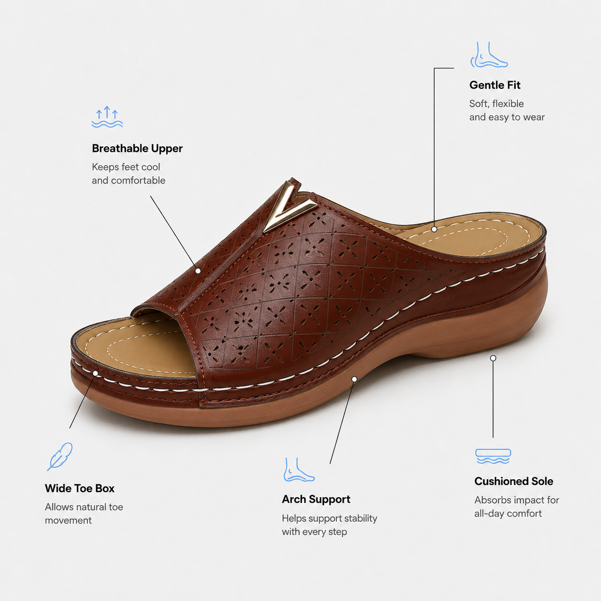 Orthopedic Wedge Shoes Open Toe