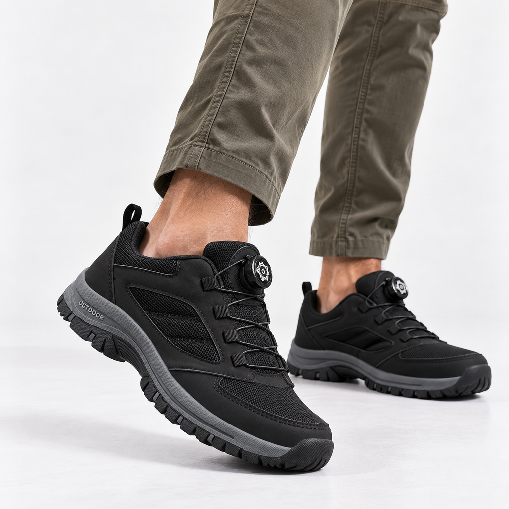 Orthopedic Shoes Synthetic Rotating Buckle Dark Grey