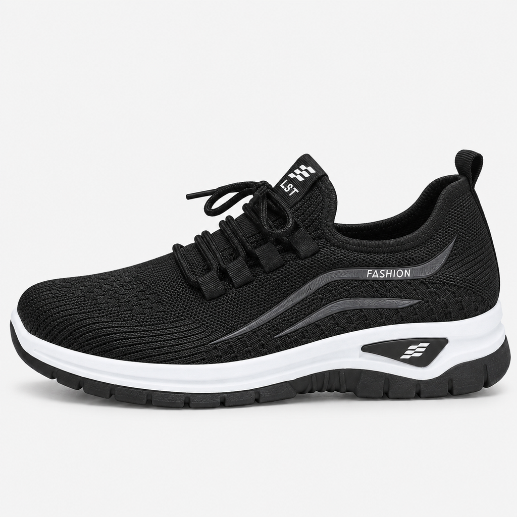 Women's Pink Knit Mesh Platform Sneakers
