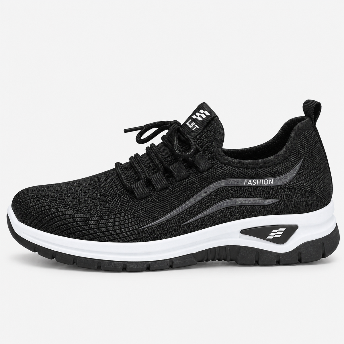 Women's Pink Knit Mesh Platform Sneakers