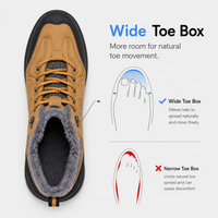 Orthopedic Shoes Split Leather Plush Lined Waterproof