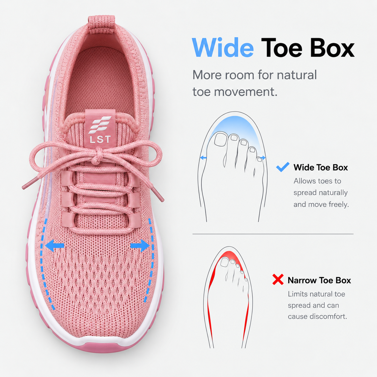 Women's Pink Knit Mesh Platform Sneakers
