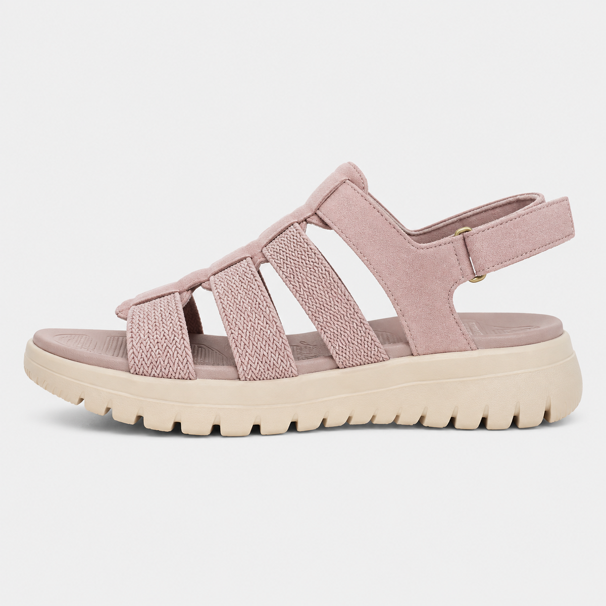 Women's Beige Woven Slingback Sandals with Thick Sole