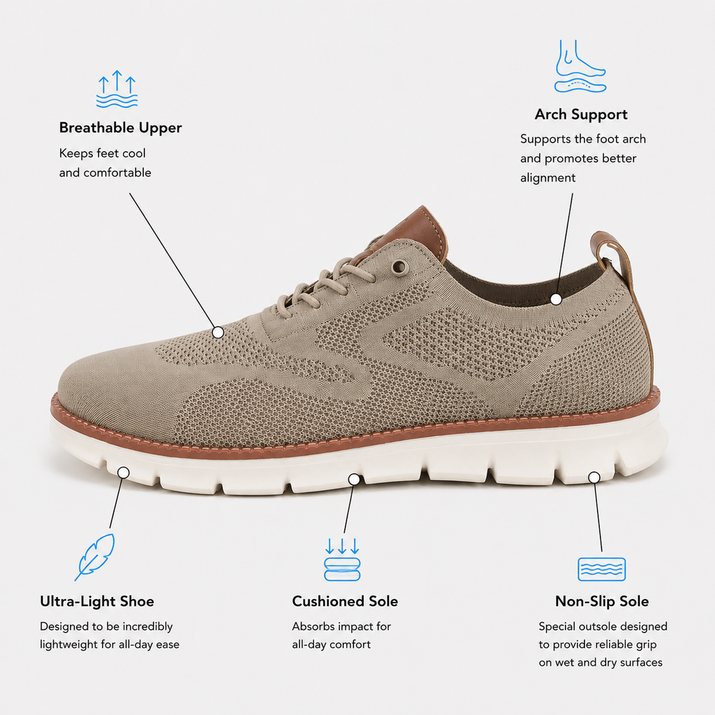 Men's Blue Mesh Lace-Up Casual Sneakers