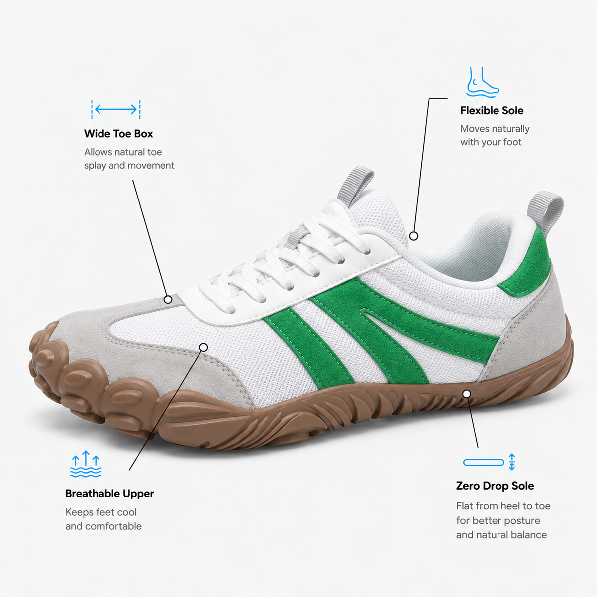 Orthopedic Shoes Cotton Wide Toe Zero Drop