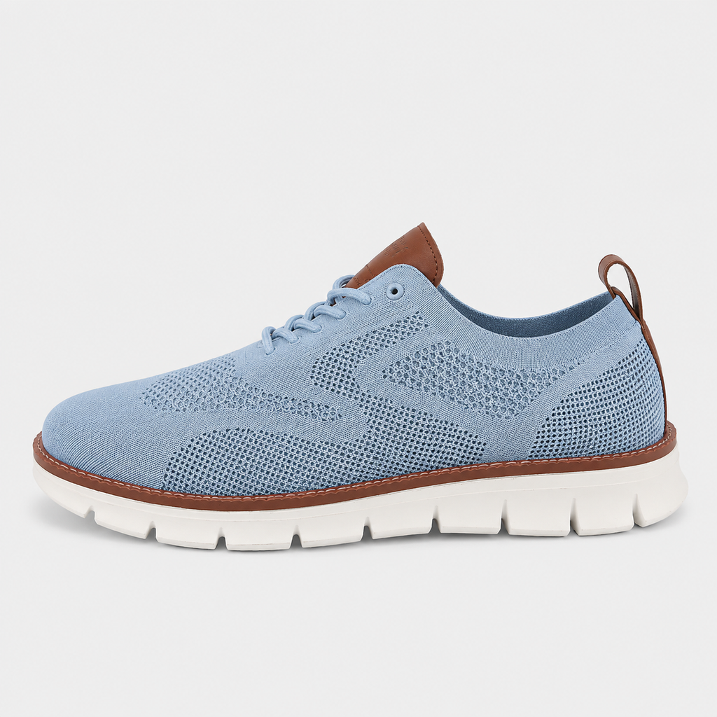 Men's Blue Mesh Lace-Up Casual Sneakers