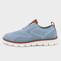 Men's Blue Mesh Lace-Up Casual Sneakers