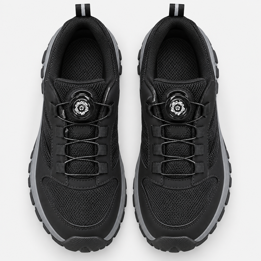 Orthopedic Shoes Synthetic Rotating Buckle Dark Grey