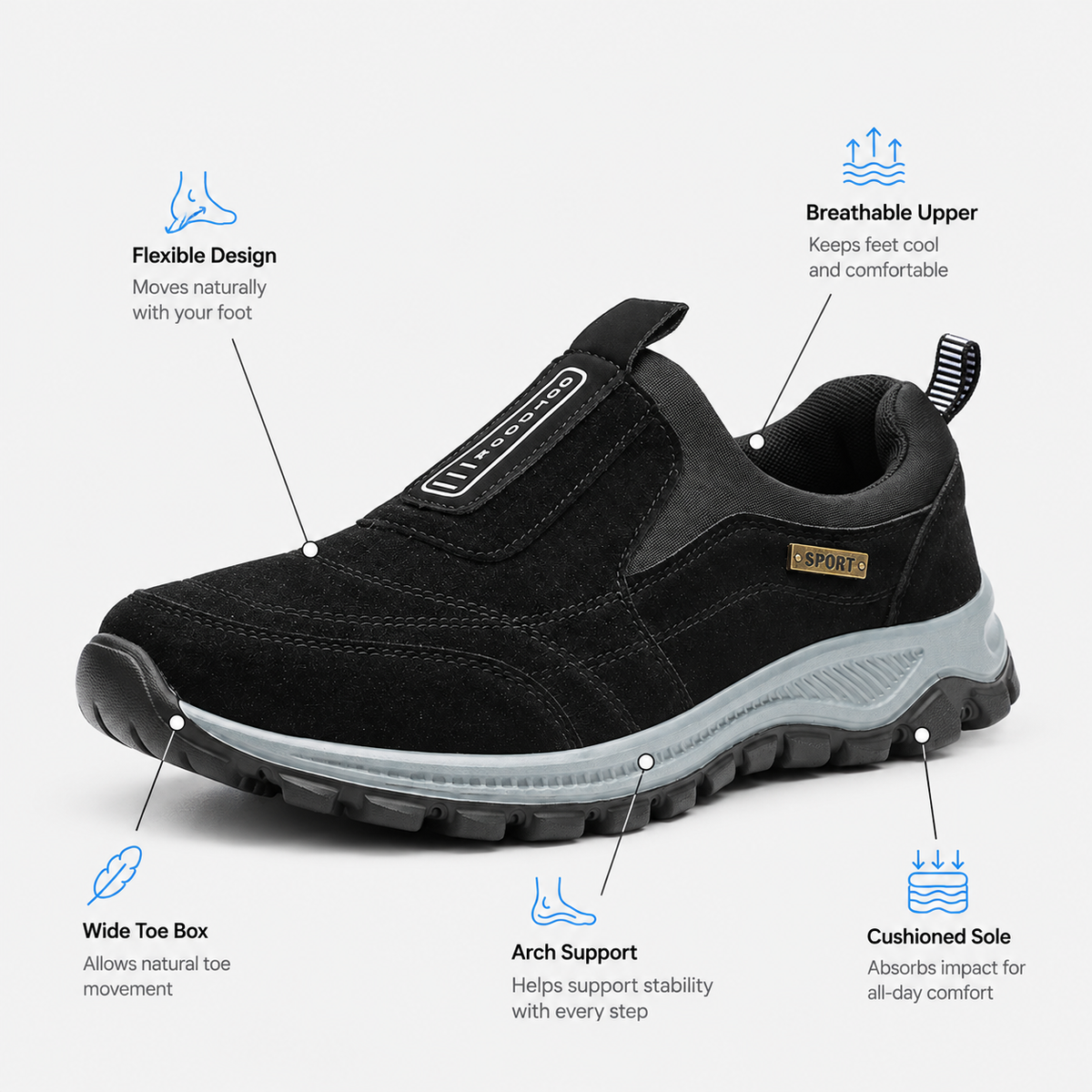 Orthopedic Shoes Summer Slip-On Men'S