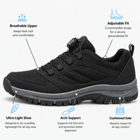 Orthopedic Shoes Synthetic Rotating Buckle Dark Grey