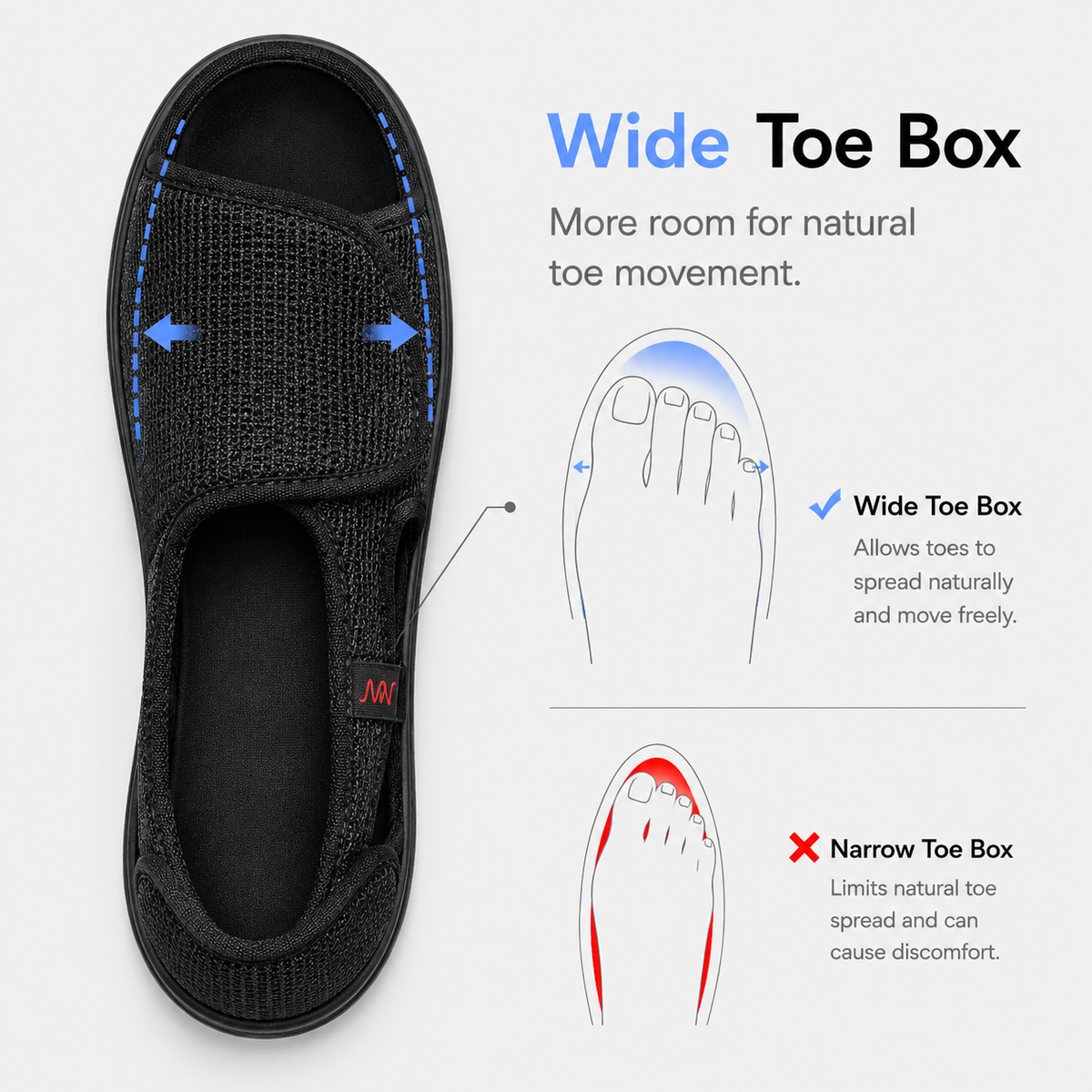 Wide Fit Diabetic Shoes for Swollen Feet