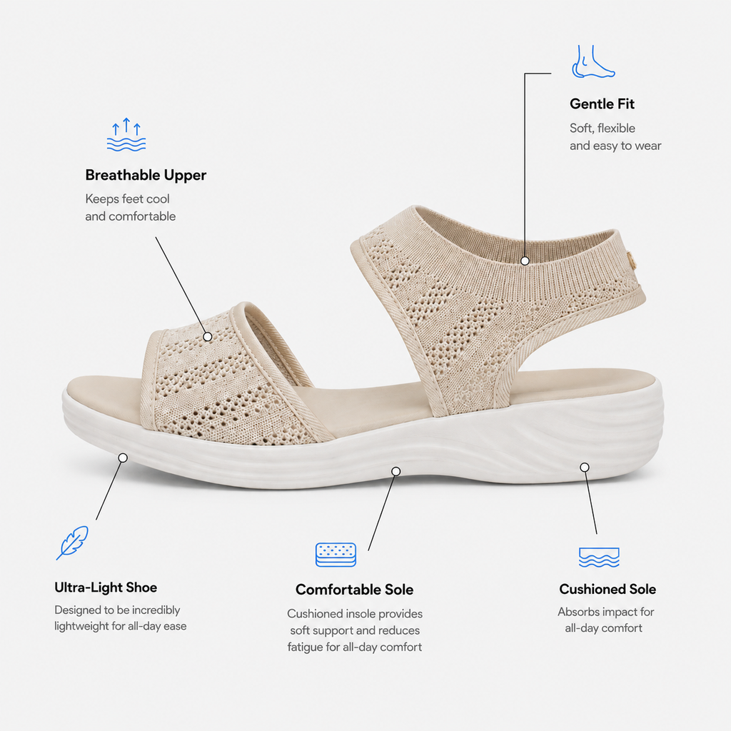 Women's Grey Mesh Woven Flat Sports Sandals