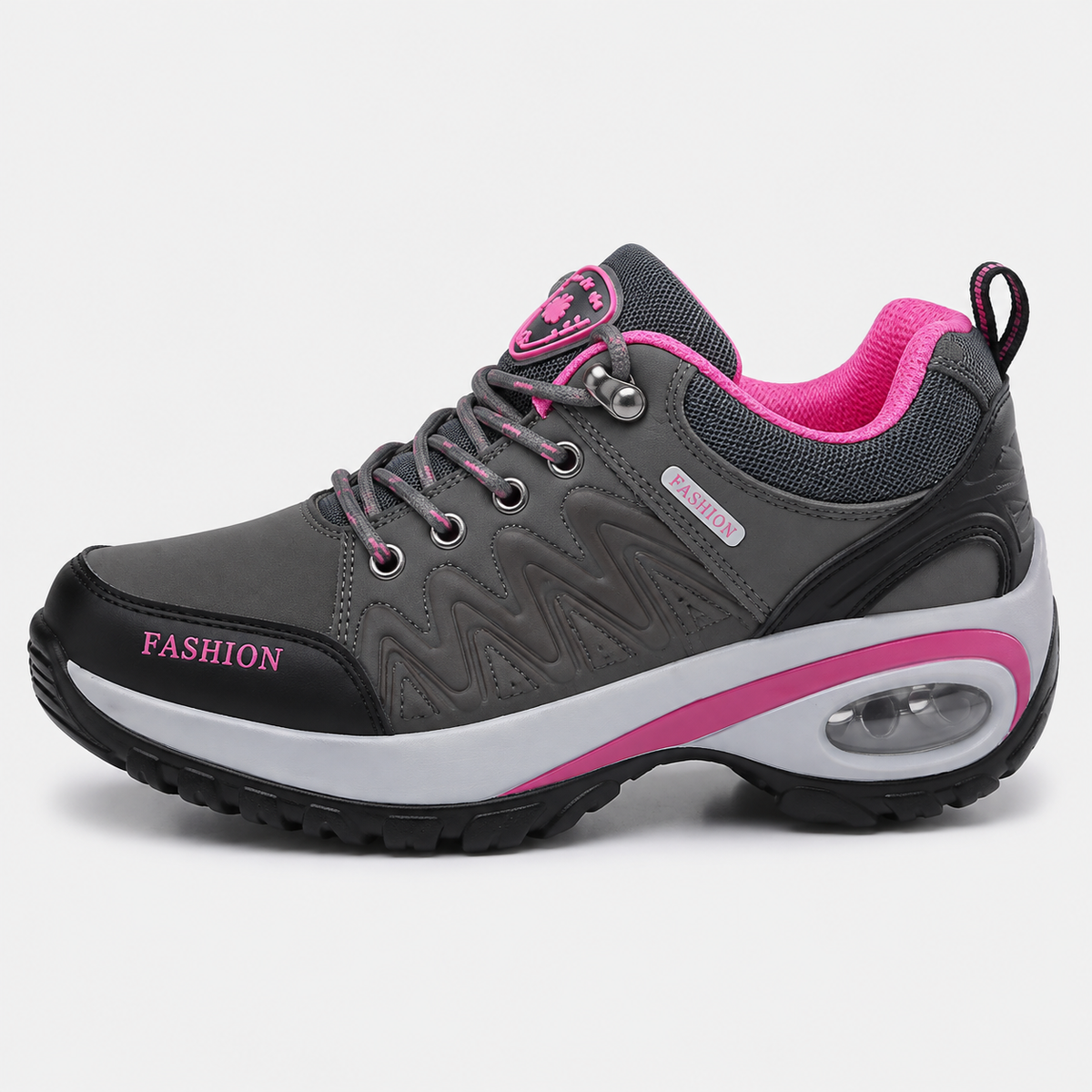 Women's Waterproof Platform Lace-Up Sneakers with Air Cushion Sole