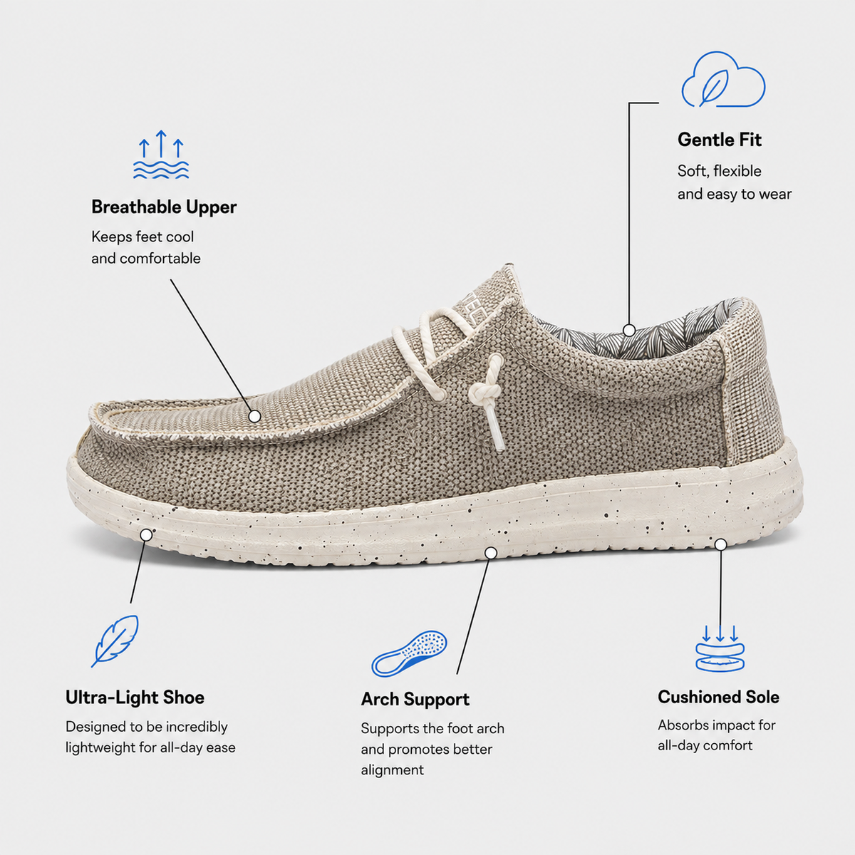 Orthopedic Shoes Canvas Slip-On