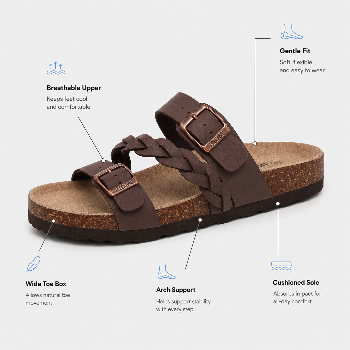 Orthopedic Shoes Cork Braided