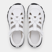 Women's White Hollow Out Platform Wedge Sandals
