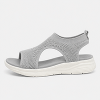 Women's Knitted Mesh Wedge Sandals, Slip-On Open Toe