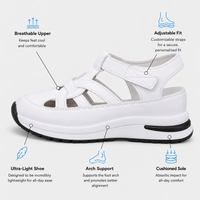 Women's White Hollow Out Platform Wedge Sandals