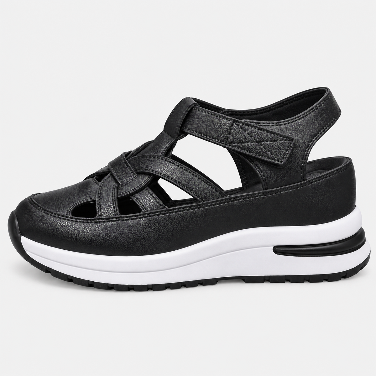 Women's White Hollow Out Platform Wedge Sandals