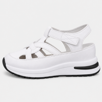Women's White Hollow Out Platform Wedge Sandals