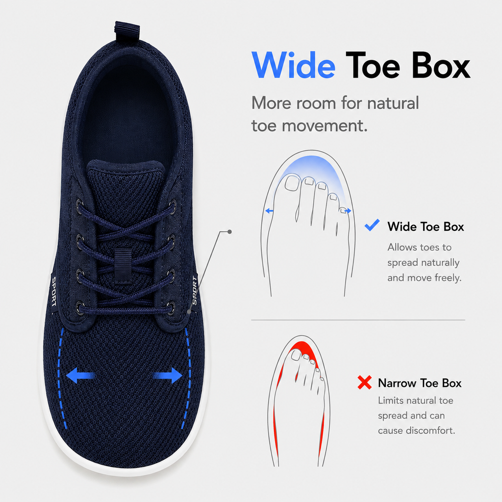 Walking Shoes For Wide Feet Toe Box Barefoot