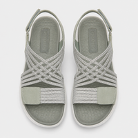 Women's Green Open-Toe Wedge Platform Sandals